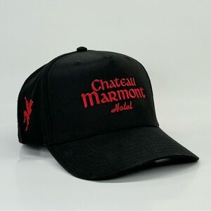 Chateau Marmont Concierge Hat – Black & Red Embroidered Snapback